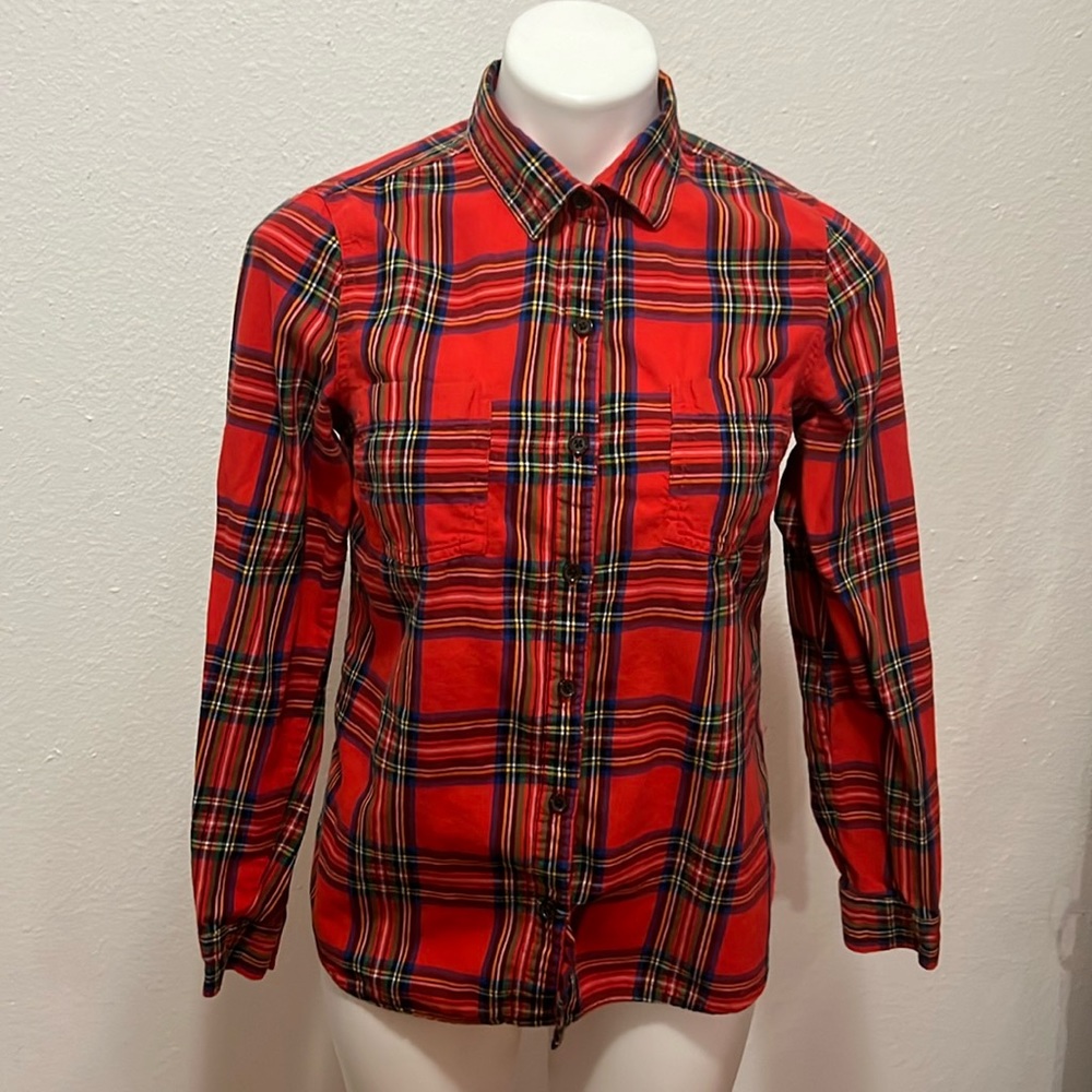 Old Navy Cotton Plaid Button Down Shirt Sz S